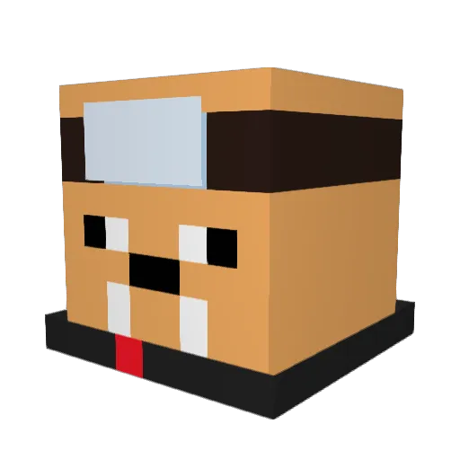 tellgom Minecraft avatar head, 3D render