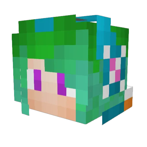 tellmeNull Minecraft avatar head, 3D render