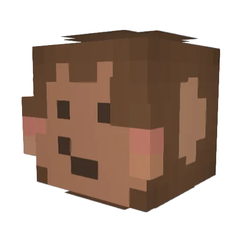 telloist Minecraft avatar head, 3D render