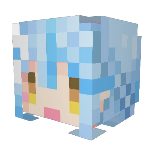 tellyininder Minecraft avatar head, 3D render
