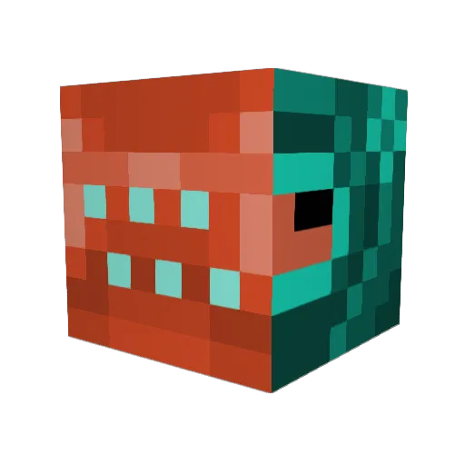telumaqua Minecraft avatar head, 3D render