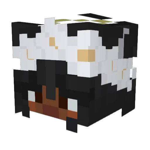 temipooh Minecraft avatar head, 3D render