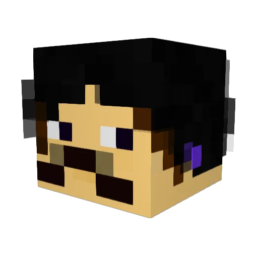 tempoespelho Minecraft avatar head, 3D render