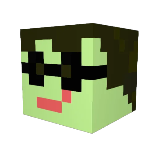 tenddr Minecraft avatar head, 3D render