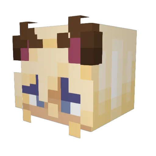 tenkakumo Minecraft avatar head, 3D render
