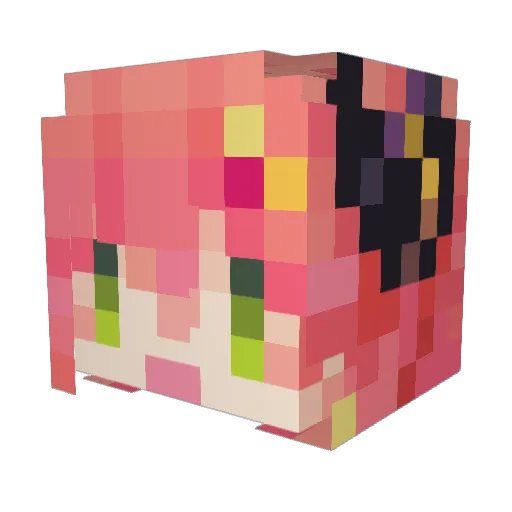 tensiro_ Minecraft avatar head, 3D render