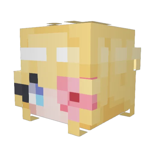 tensofu Minecraft avatar head, 3D render