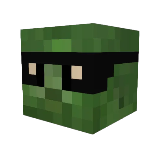 tenssin Minecraft avatar head, 3D render