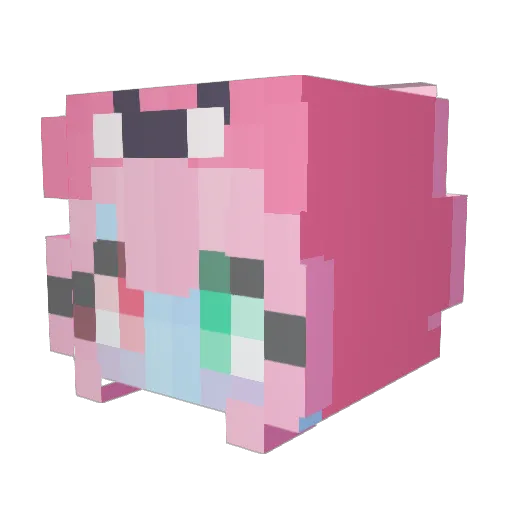 teolmung Minecraft avatar head, 3D render