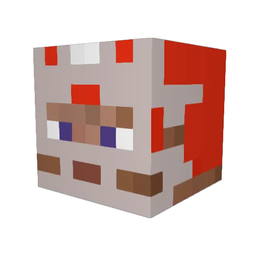 ter_a Minecraft avatar head, 3D render
