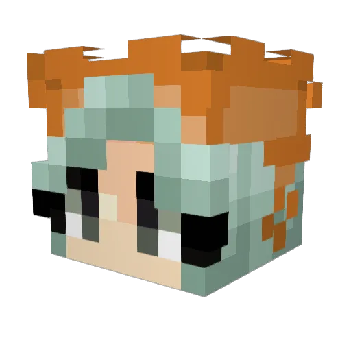 teraote Minecraft avatar head, 3D render