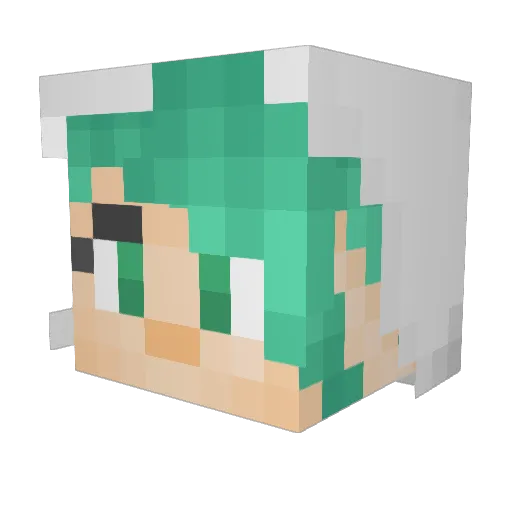 teratris Minecraft avatar head, 3D render