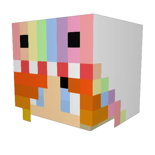 terhikaaryle Minecraft avatar head, 3D render