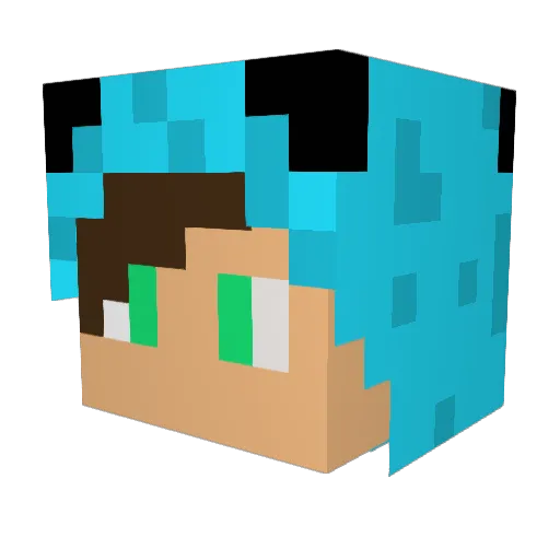 termica Minecraft avatar head, 3D render