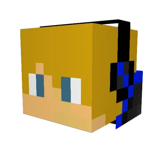 terminatorRN Minecraft avatar head, 3D render