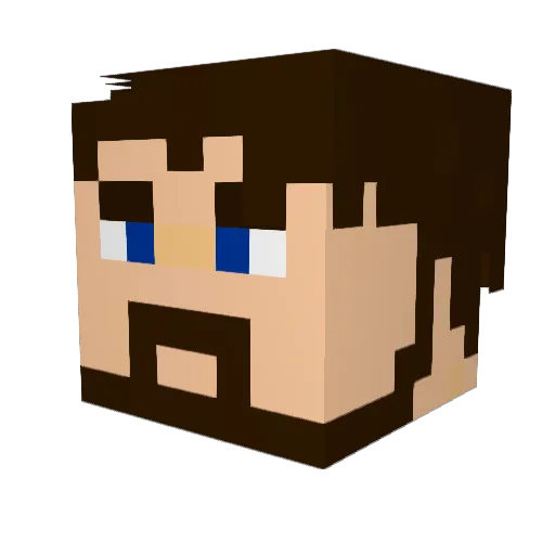 terrificchu Minecraft avatar head, 3D render
