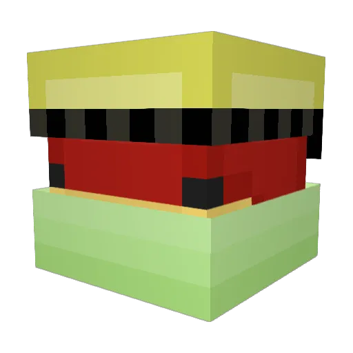 terrified_ham Minecraft avatar head, 3D render