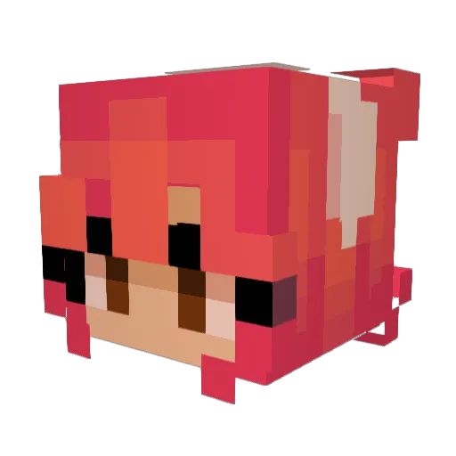 terruu Minecraft avatar head, 3D render