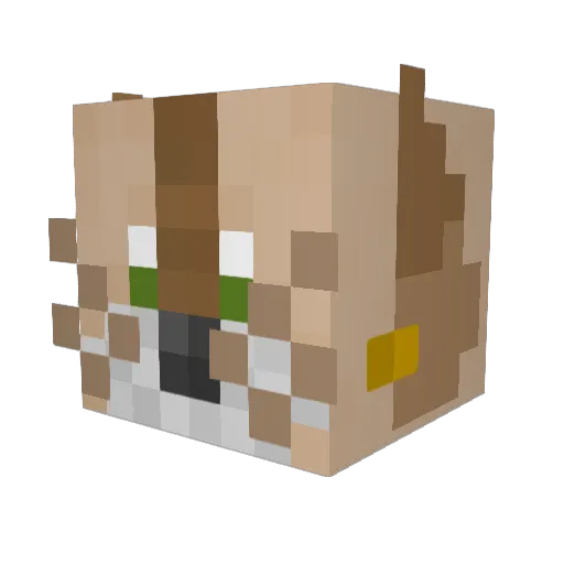 tesfox Minecraft avatar head, 3D render