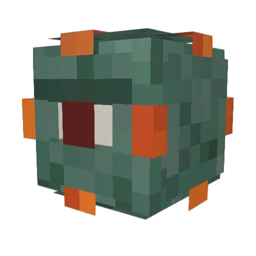 testcurtain Minecraft avatar head, 3D render
