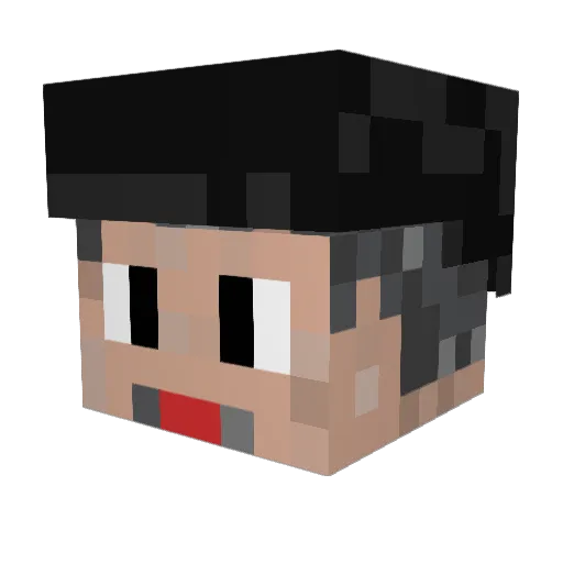 teteTetto Minecraft avatar head, 3D render