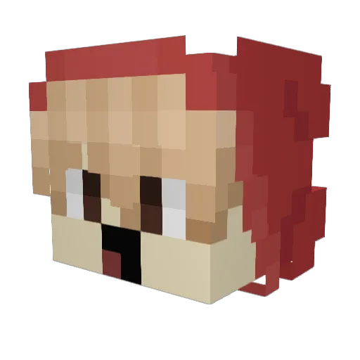 teteco_ Minecraft avatar head, 3D render