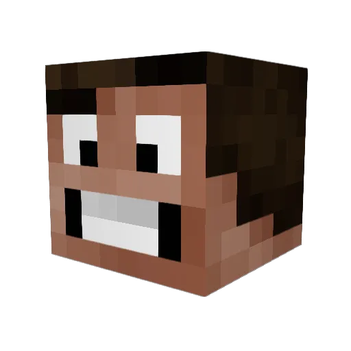 teteroon Minecraft avatar head, 3D render