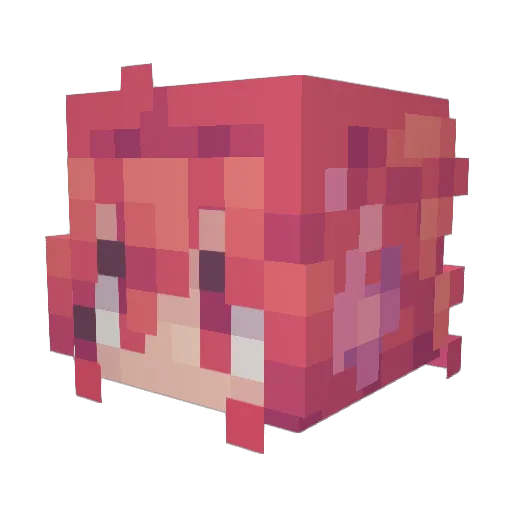 tetoforever Minecraft avatar head, 3D render