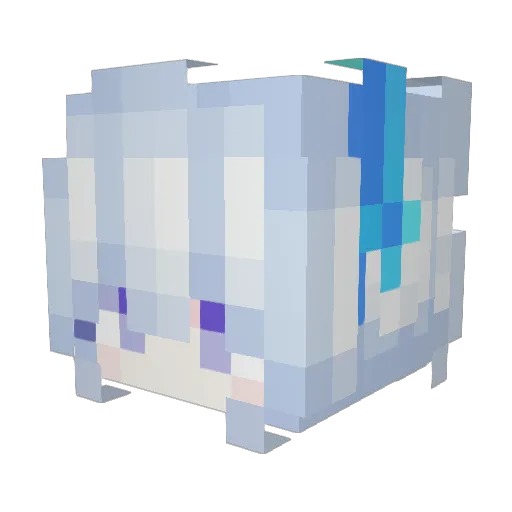 tetong Minecraft avatar head, 3D render