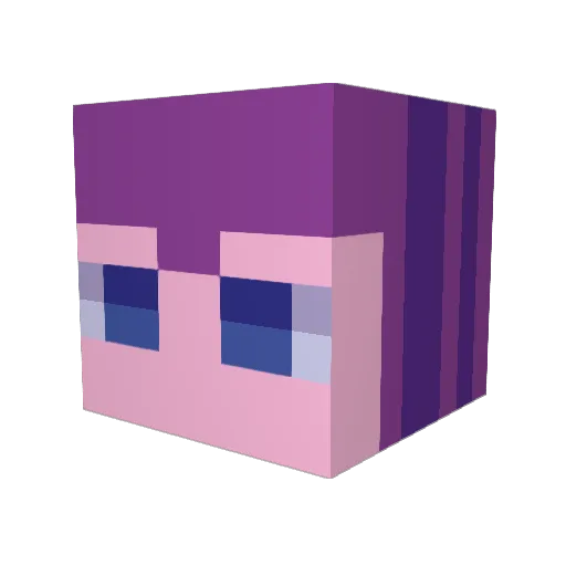 tetoran Minecraft avatar head, 3D render