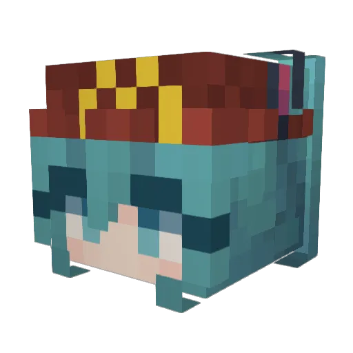 tetoware Minecraft avatar head, 3D render