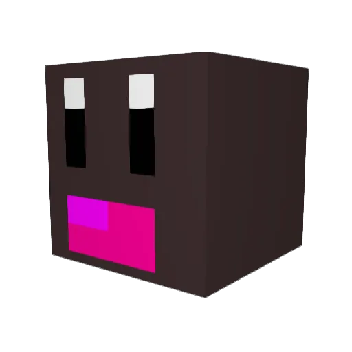 tetrafractal Minecraft avatar head, 3D render