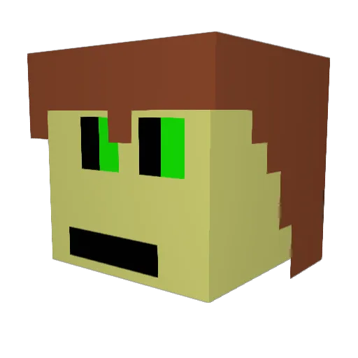 tetrorocket Minecraft avatar head, 3D render