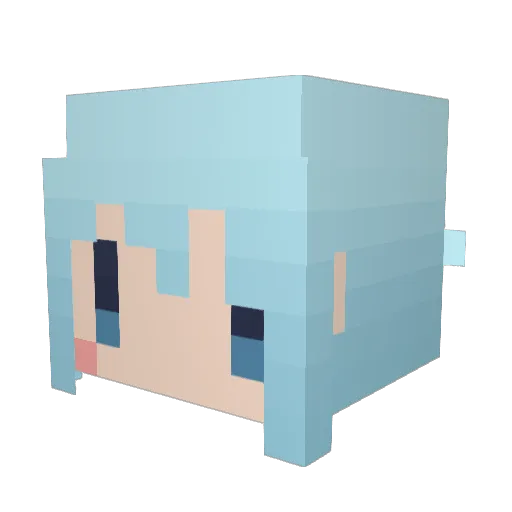 tetu0721 Minecraft avatar head, 3D render