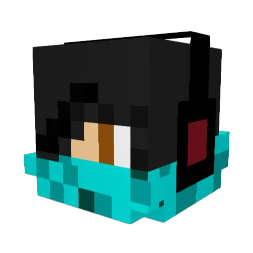 teufy Minecraft avatar head, 3D render