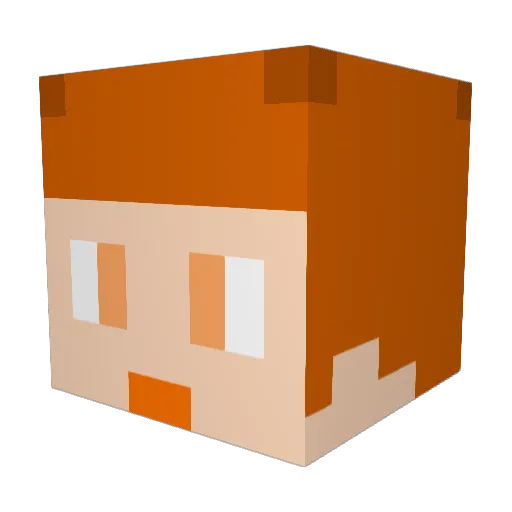 teve741 Minecraft avatar head, 3D render