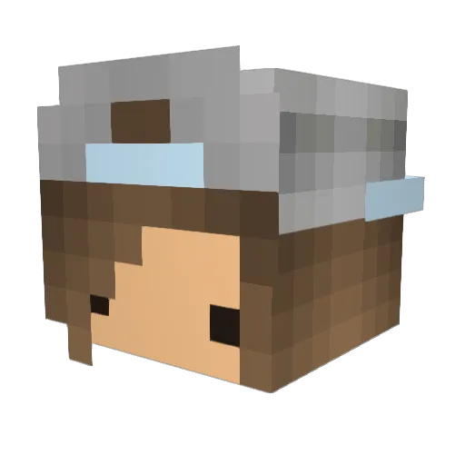 tewleos Minecraft avatar head, 3D render
