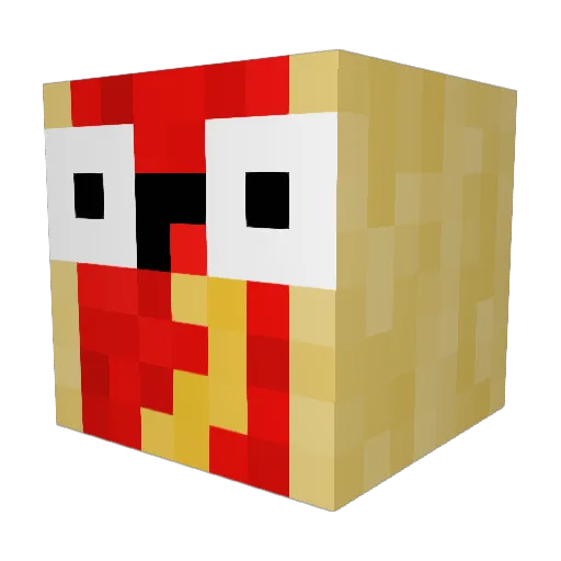 tg_tim Minecraft avatar head, 3D render