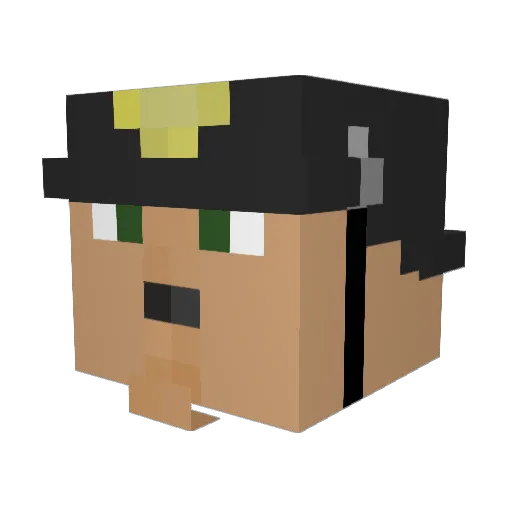 thaicop Minecraft avatar head, 3D render