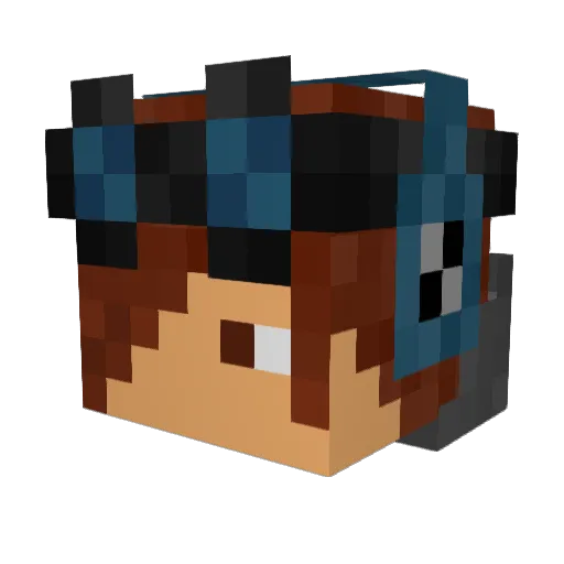 thatHexa Minecraft avatar head, 3D render