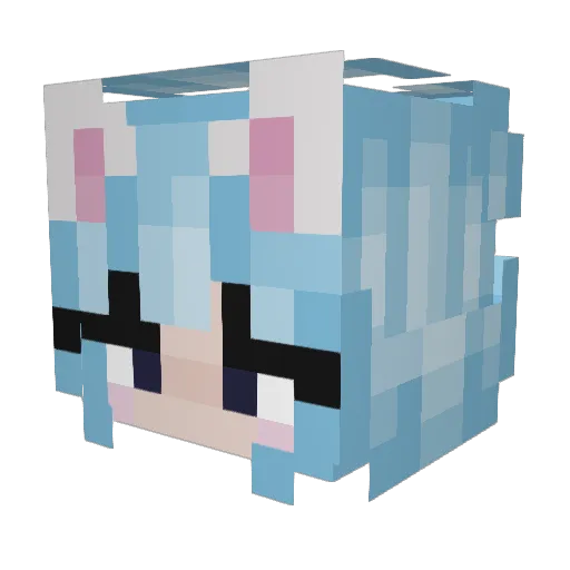 thatbluehaired Minecraft avatar head, 3D render