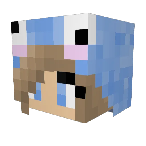 theBendGirl Minecraft avatar head, 3D render