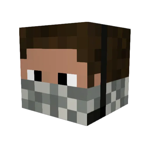 theDanAtLarge Minecraft avatar head, 3D render
