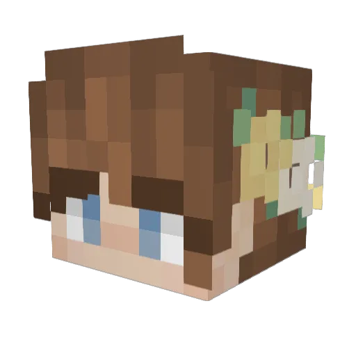theEuropean Minecraft avatar head, 3D render