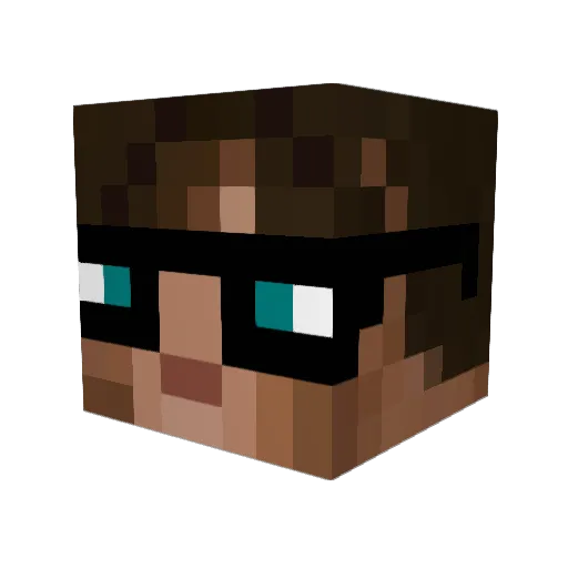 theJTR Minecraft avatar head, 3D render