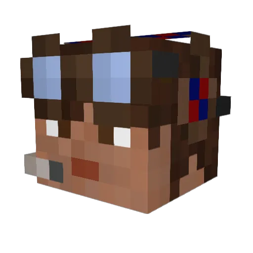 theRealPolycles Minecraft avatar head, 3D render