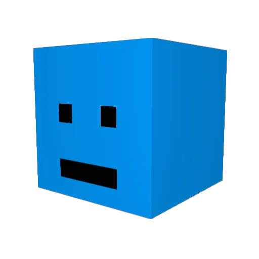 the_BLUE_BLOB Minecraft avatar head, 3D render