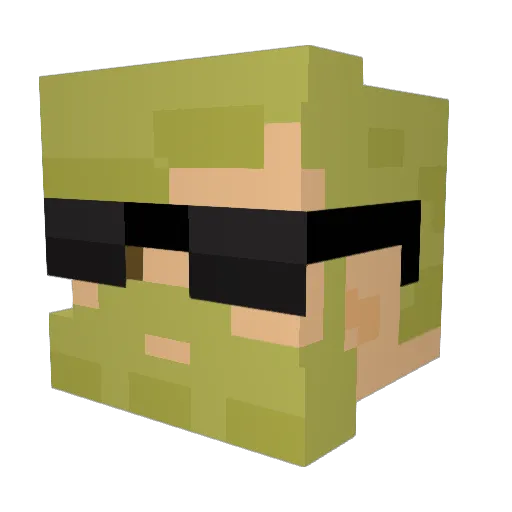 the_RealDrift Minecraft avatar head, 3D render