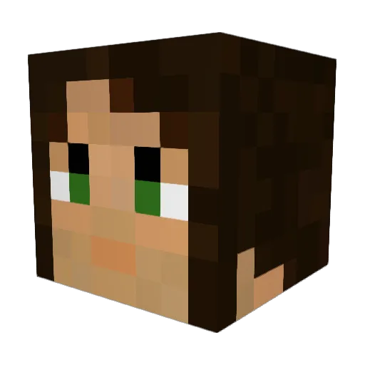 the_greenbird Minecraft avatar head, 3D render