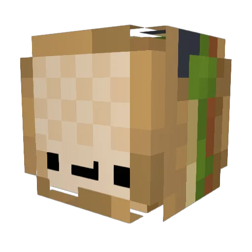 the_hleb Minecraft avatar head, 3D render